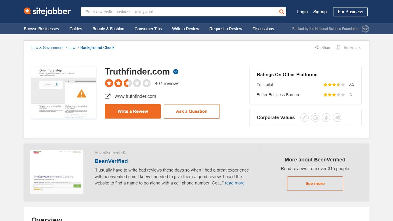 391 Reviews of Truthfinder.com - Sitejabber