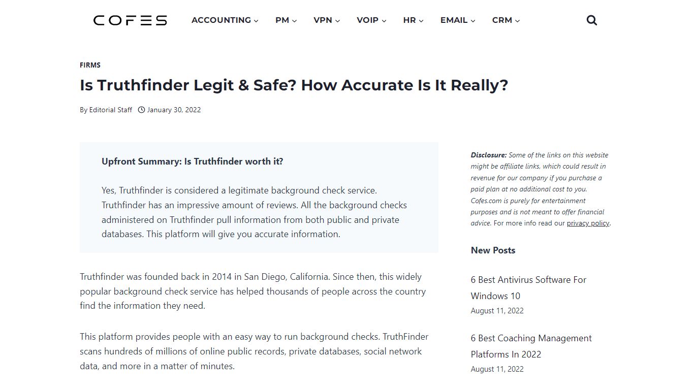 Is Truthfinder Legit & Safe? How Accurate Is It Really? - COFES.COM